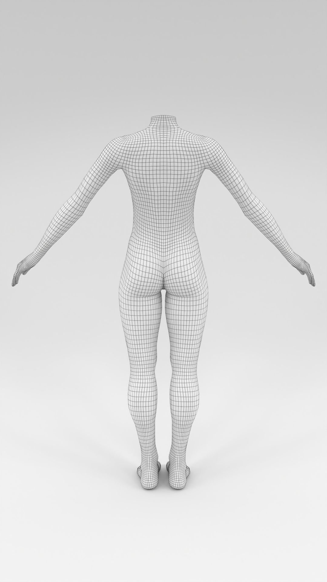 headless female fashion mannequin relaxed set Low-poly 3D model_7