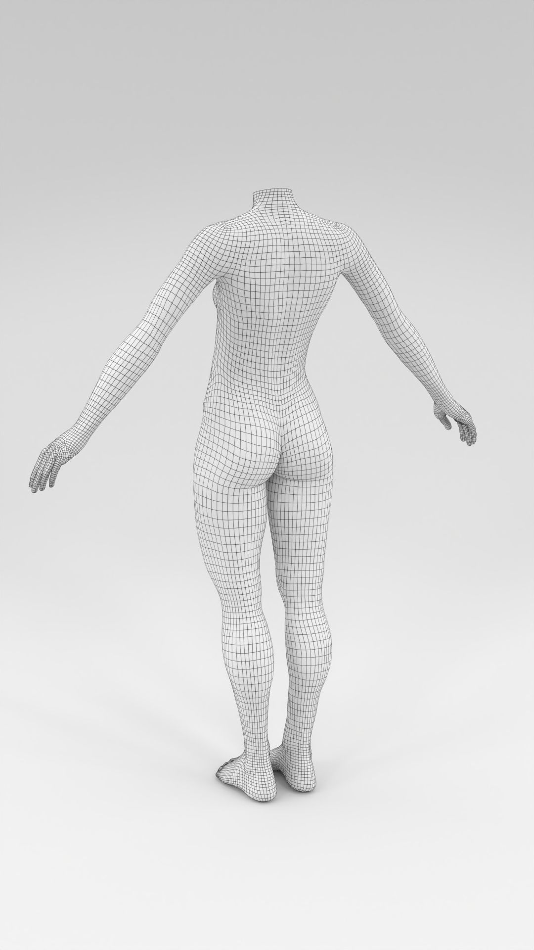 headless female fashion mannequin relaxed set Low-poly 3D model_6
