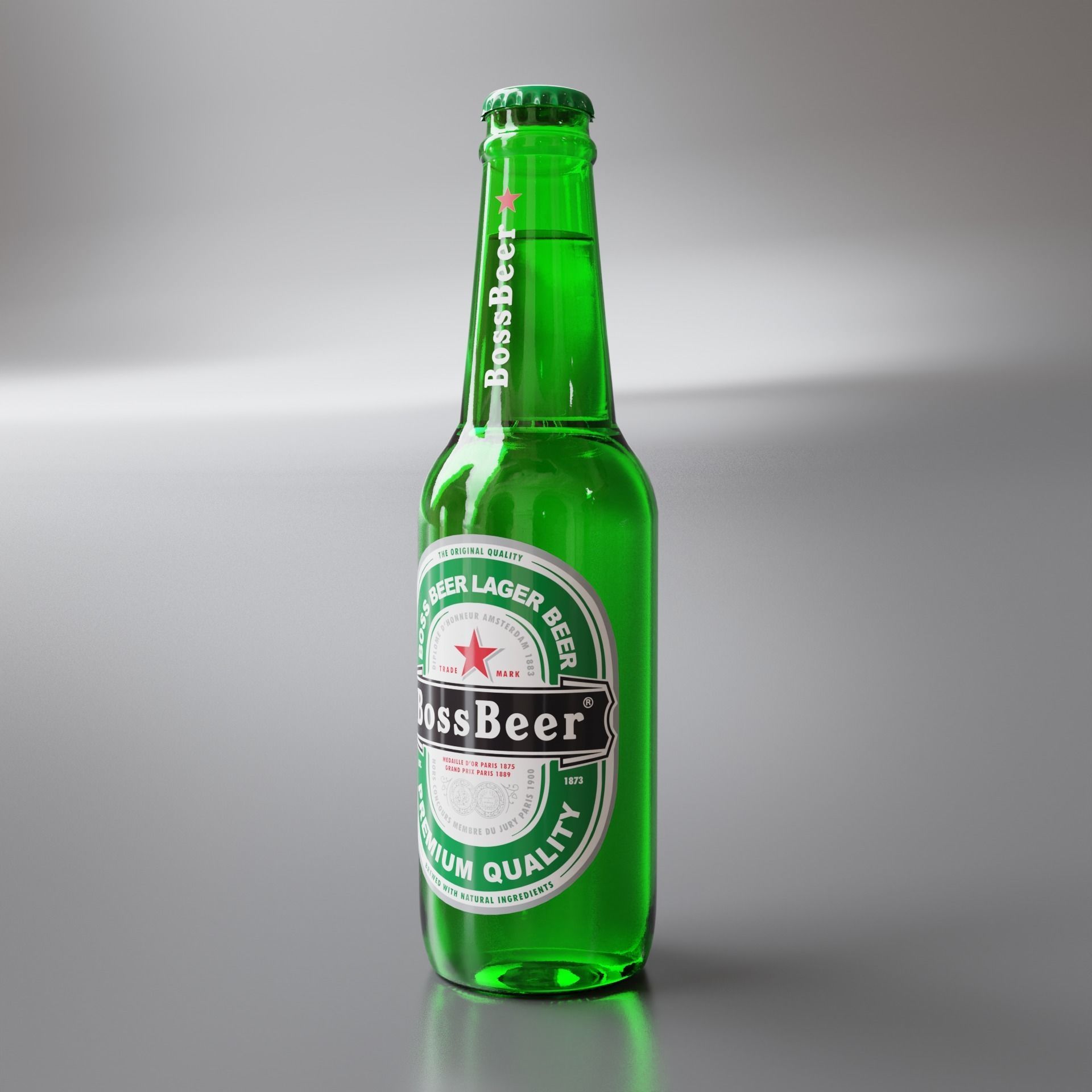 Beer Bottle 02 3D model_1