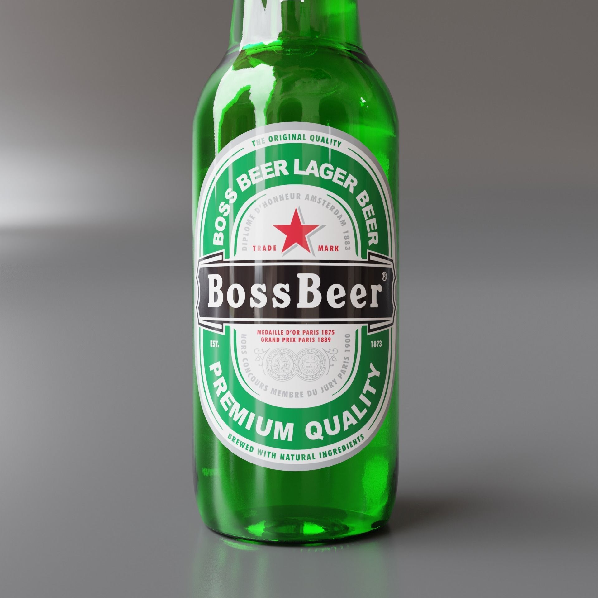 Beer Bottle 02 3D model_3