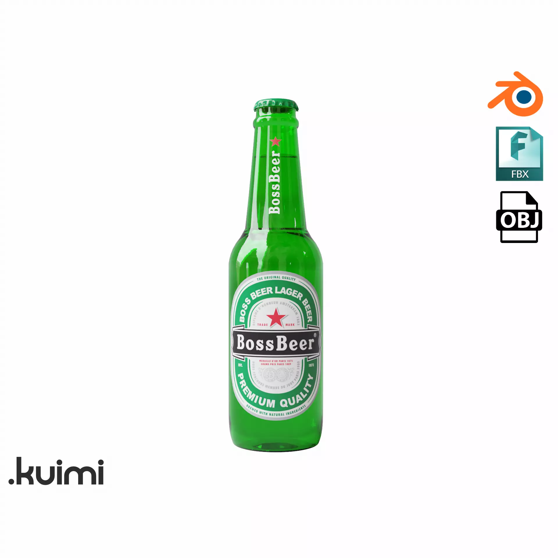 Beer Bottle 02 3D model_0