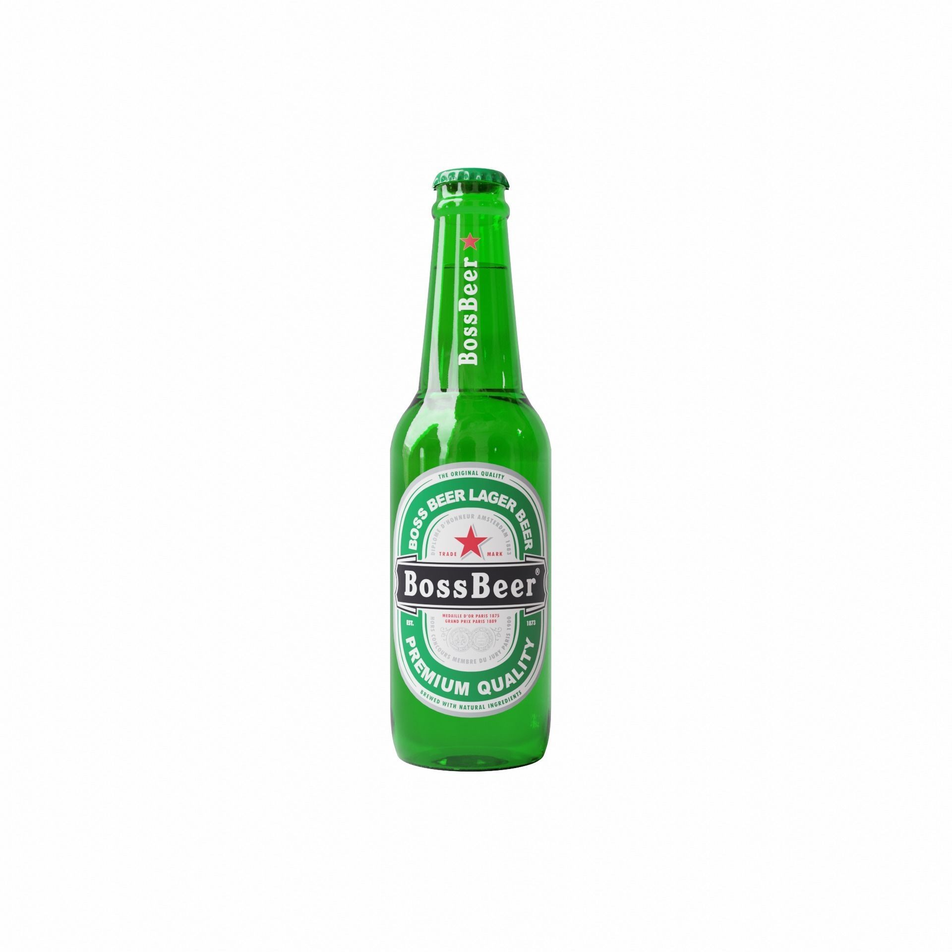 Beer Bottle 02 3D model_7