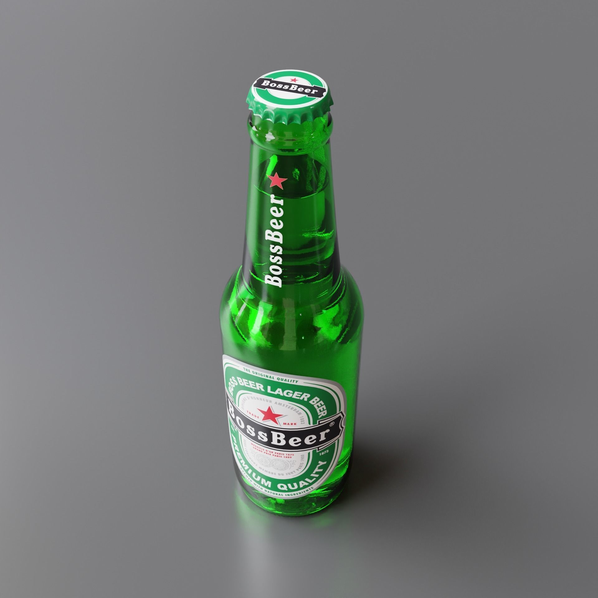 Beer Bottle 02 3D model_2