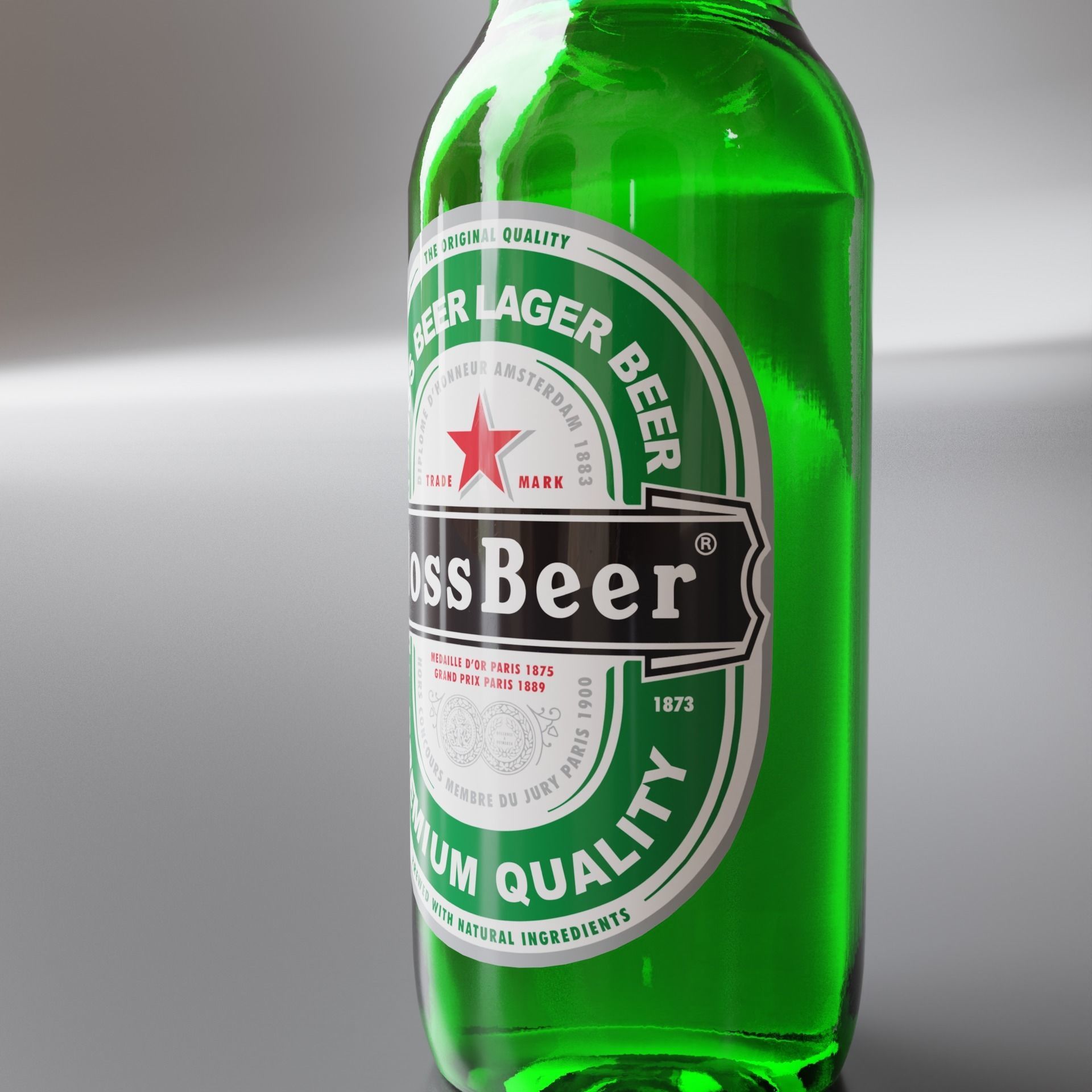 Beer Bottle 02 3D model_4