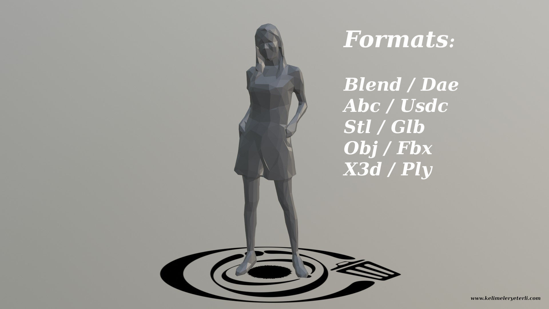 Human 009 LP R Low-poly 3D model_2