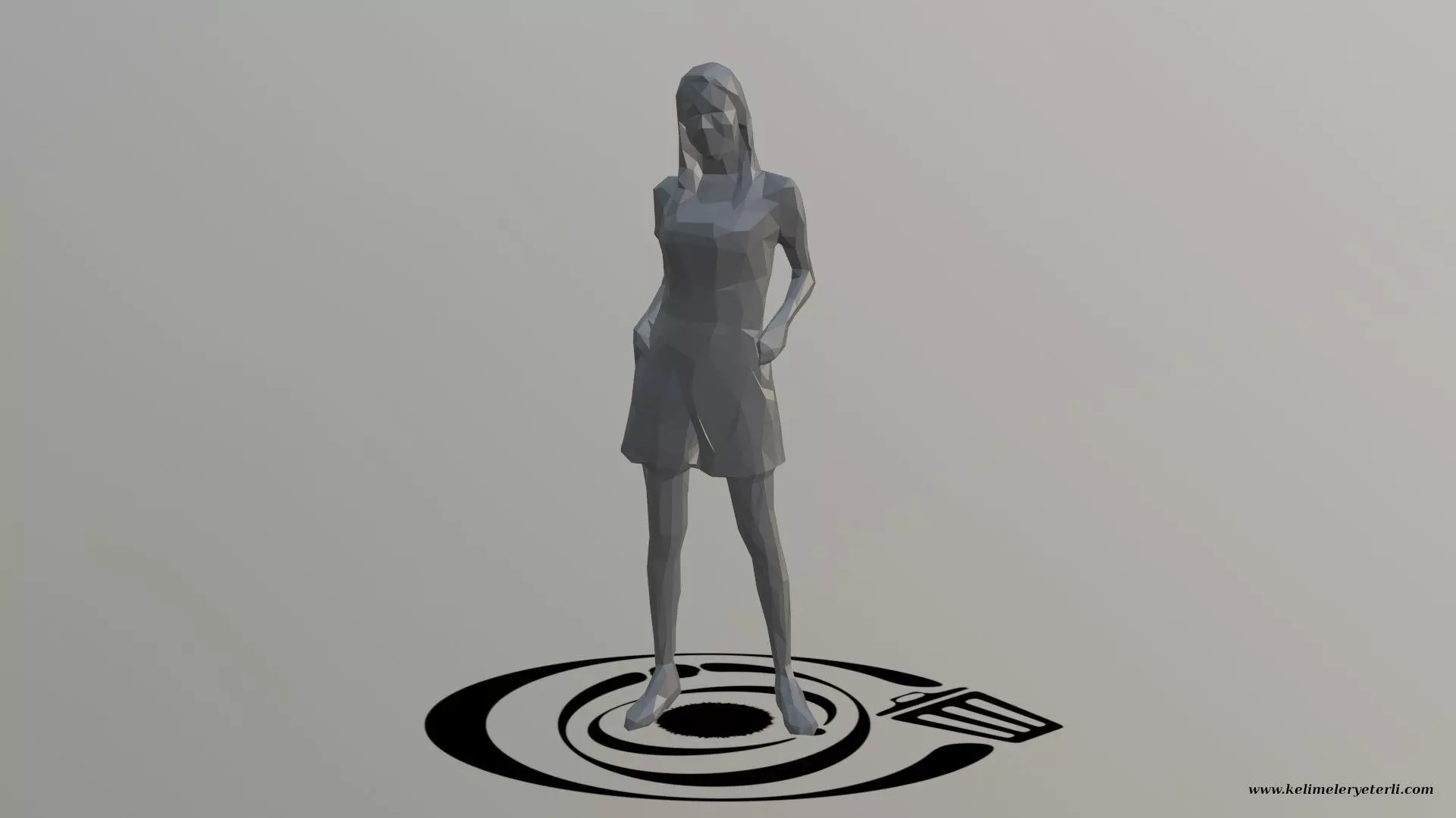 Human 009 LP R Low-poly 3D model_0