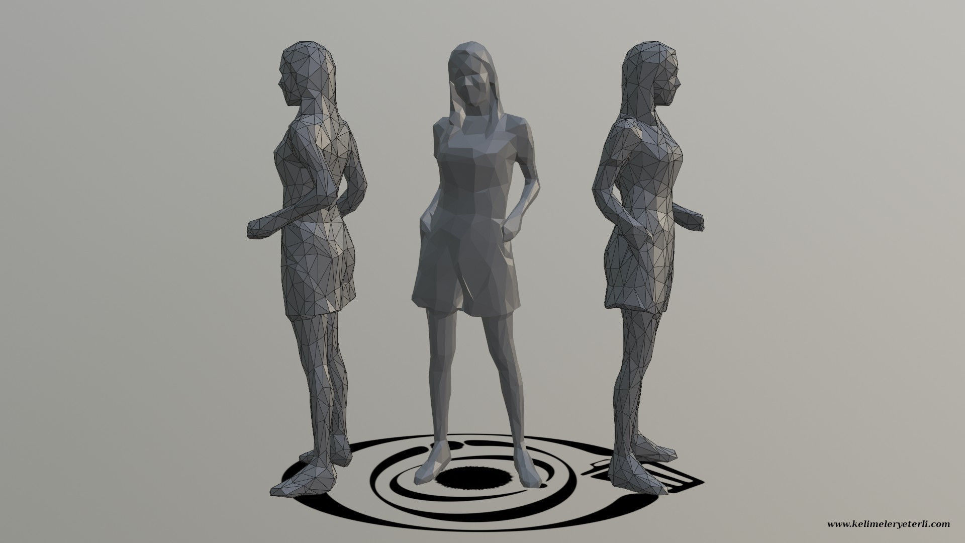 Human 009 LP R Low-poly 3D model_1