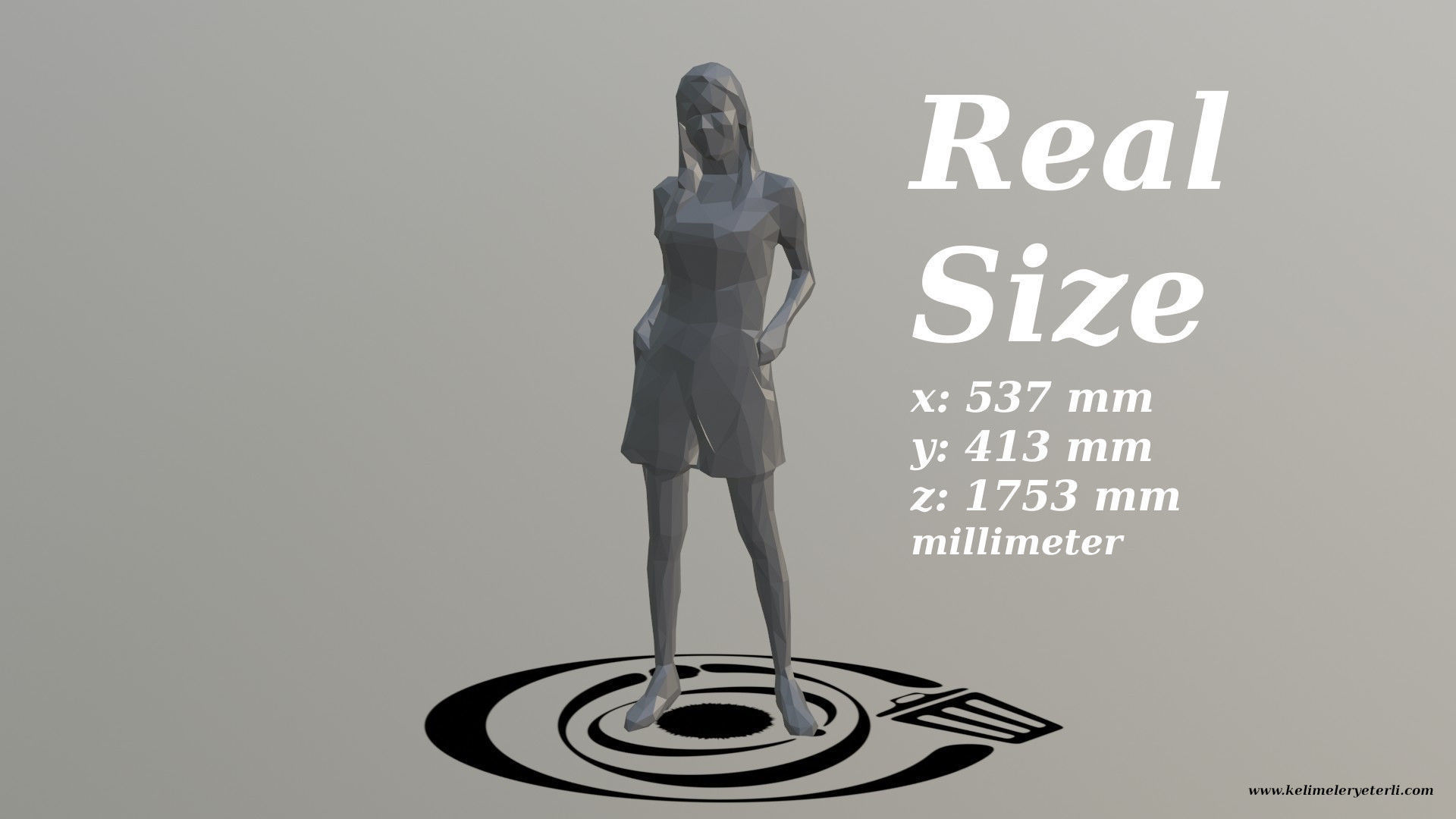 Human 009 LP R Low-poly 3D model_3