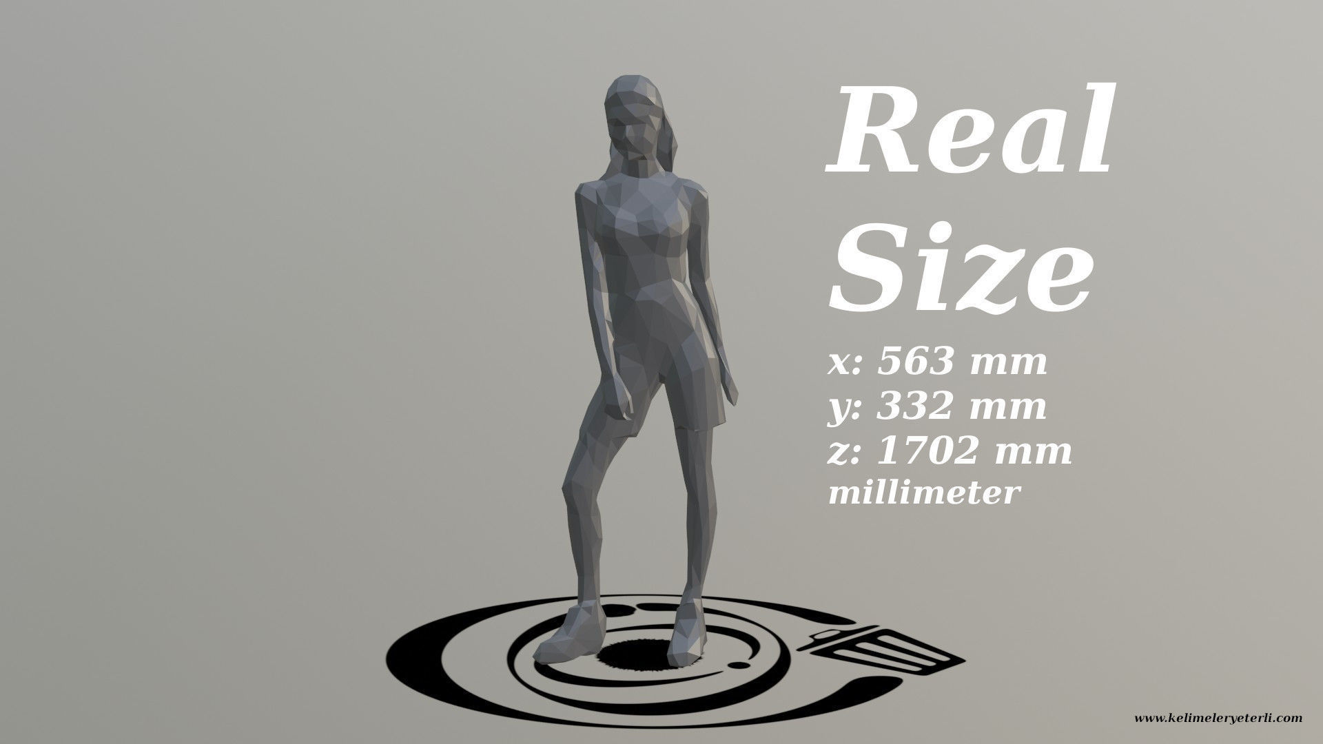 Human 010 LP R Low-poly 3D model_3