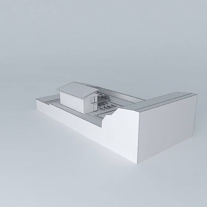 House with pool exterior design  NEG Free 3D model_4