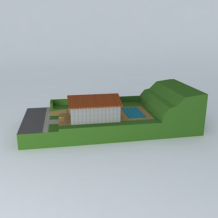 House with pool exterior design  NEG Free 3D model_2