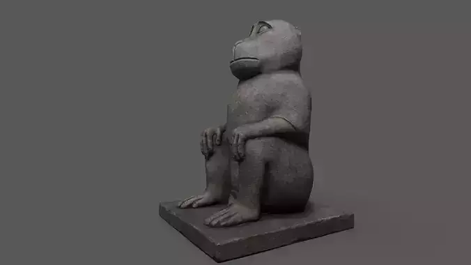 Baboon Statue Low-poly 3D model