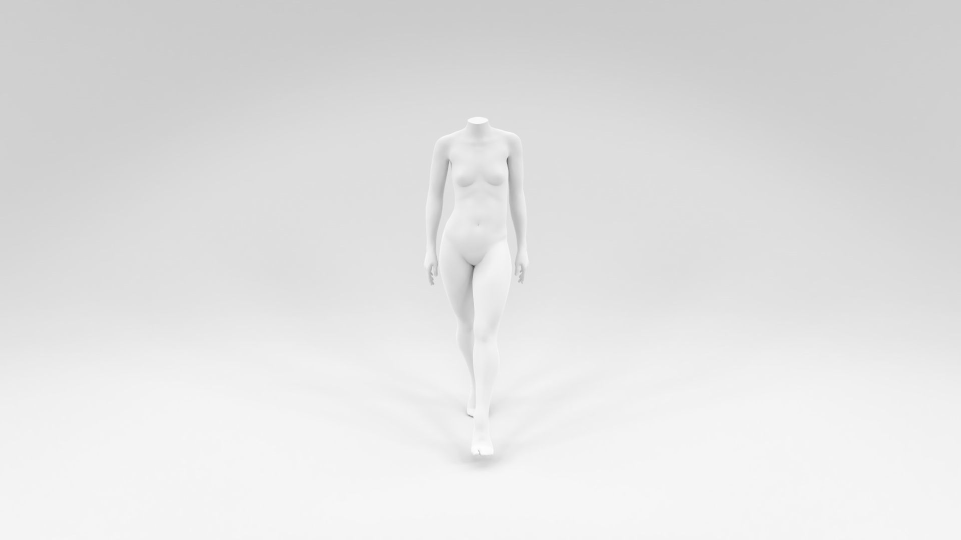 headless female fashion mannequin bundle Low-poly 3D model_9