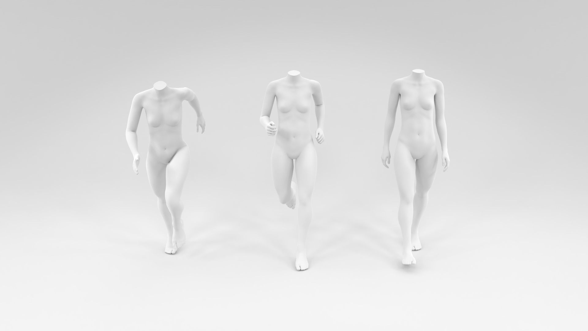 headless female fashion mannequin bundle Low-poly 3D model_5