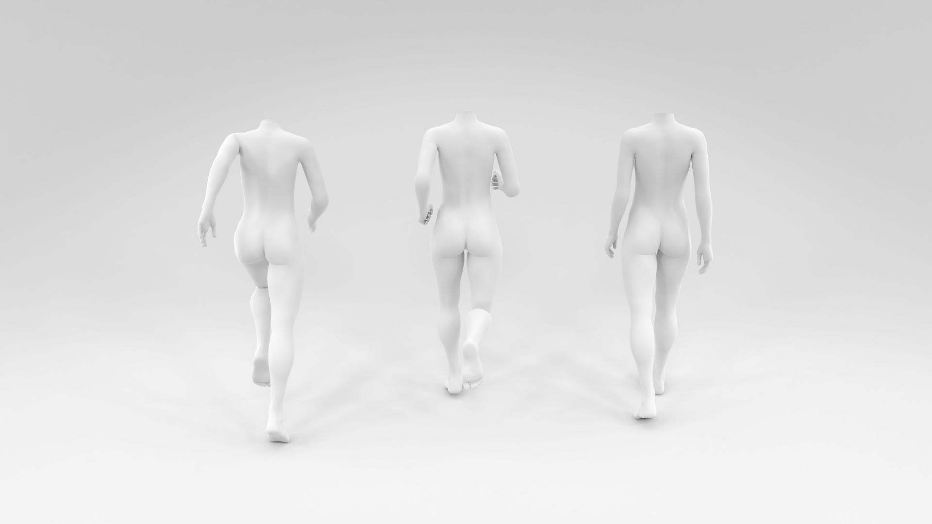 headless female fashion mannequin bundle Low-poly 3D model_6