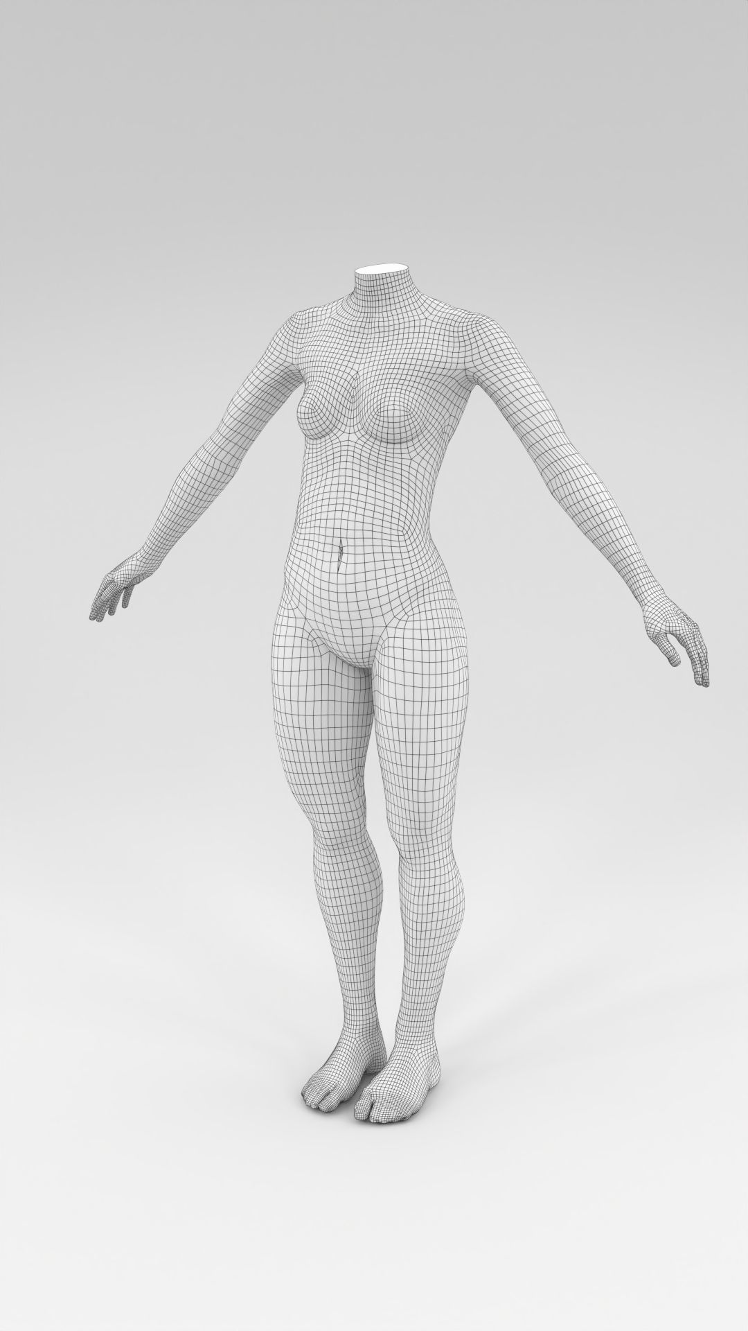 headless female fashion mannequin bundle Low-poly 3D model_12