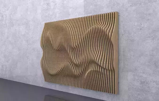 Parametric Wavy Wooden Panels with Grasshopper 3D model