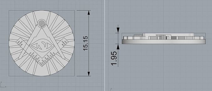 Masonic symbol pendant 3D print model