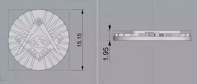 Masonic symbol pendant 3D print model