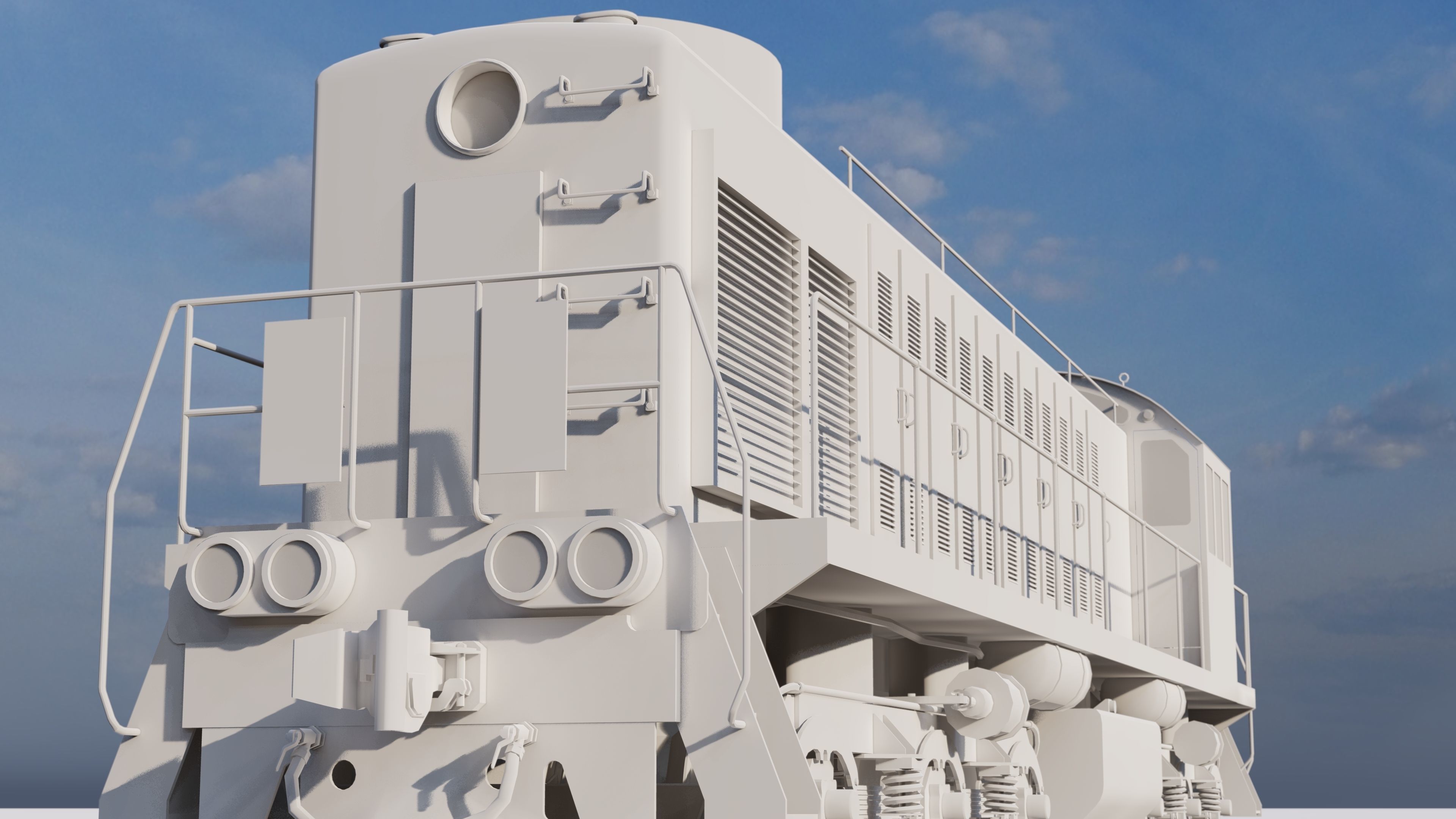 TEM2 diesel locomotive Low-poly 3D model_2