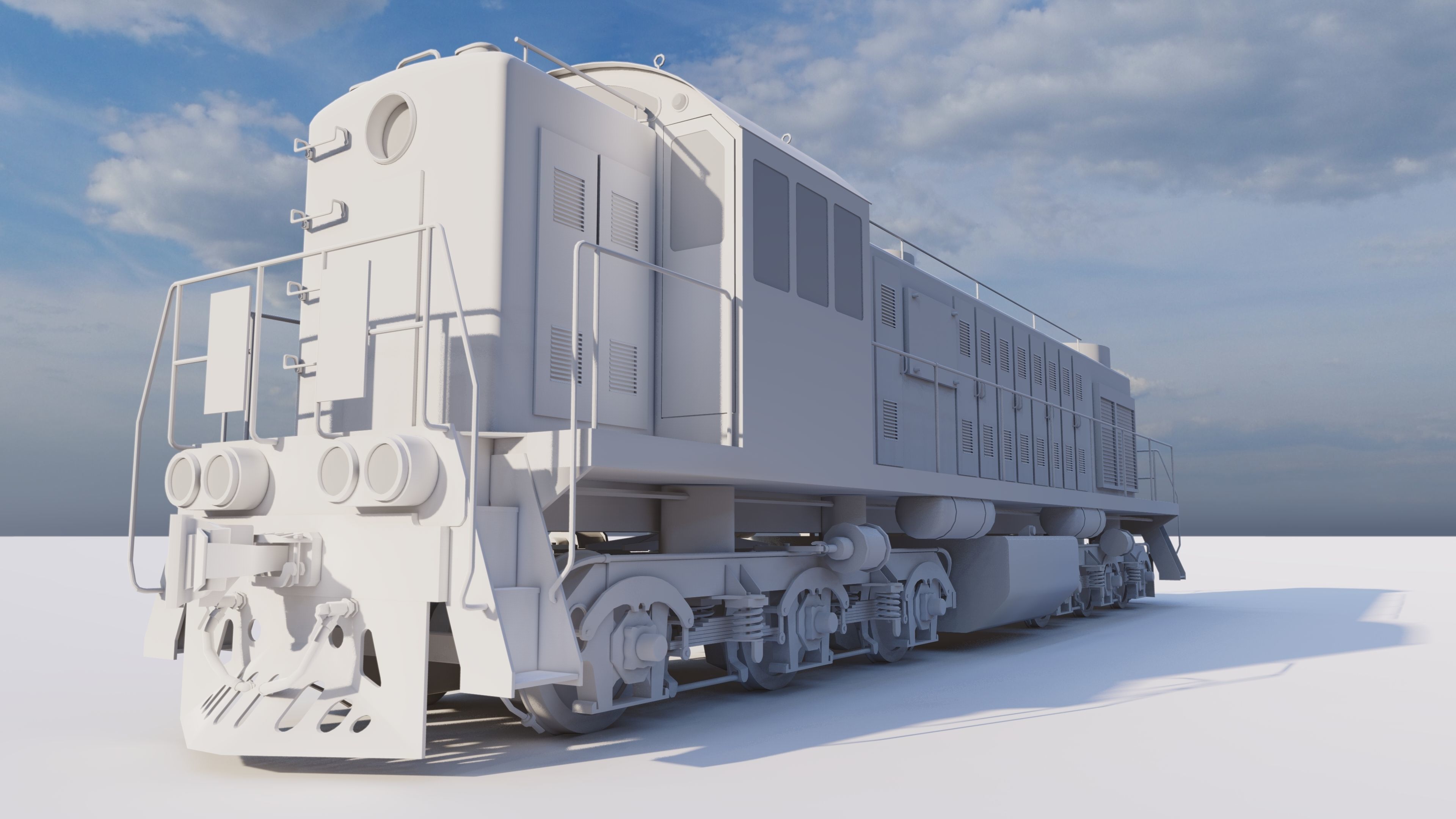 TEM2 diesel locomotive Low-poly 3D model_1