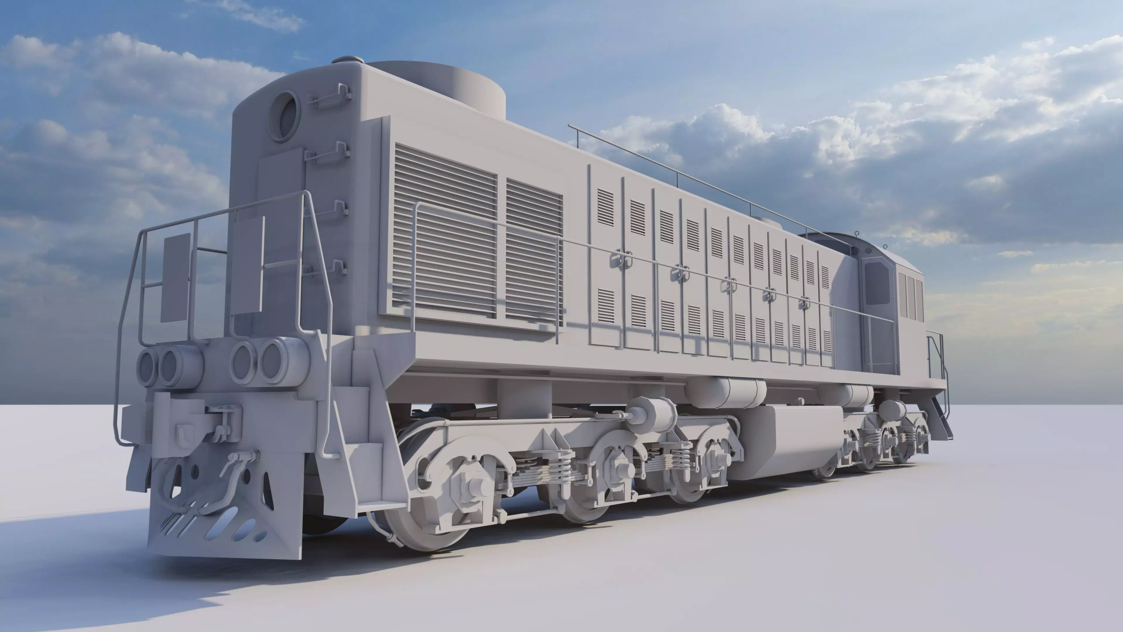 TEM2 diesel locomotive Low-poly 3D model_0