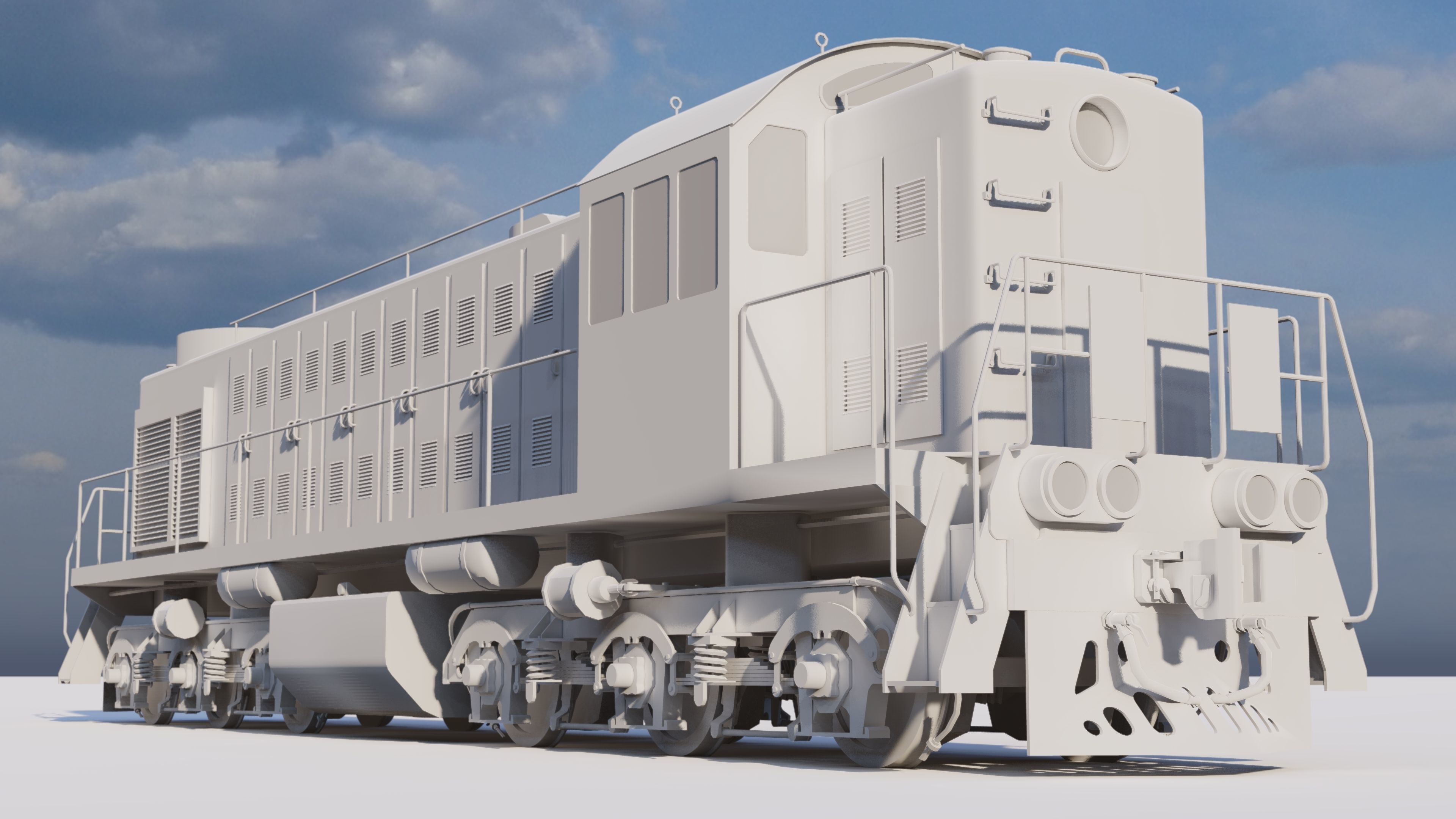 TEM2 diesel locomotive Low-poly 3D model_3