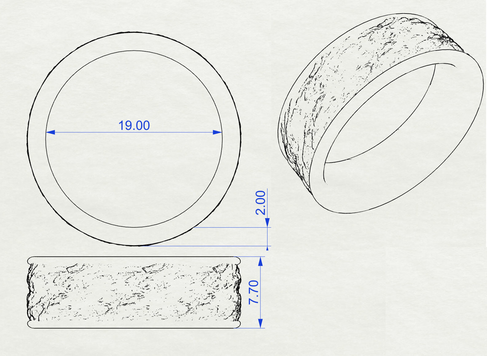 Ring Rock  3D print model_3