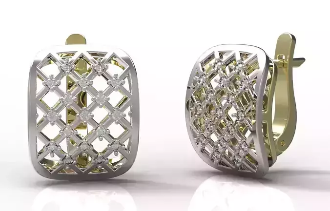 Earrings gold and diamond pendant