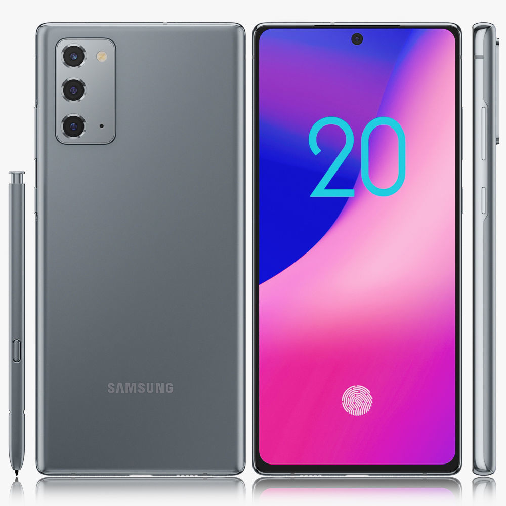 Samsung Galaxy Note 20 gray 3D model_1
