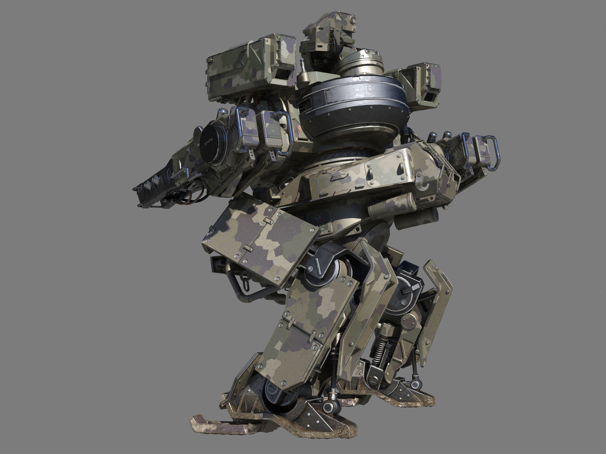Mech-Tank 2 armored robot 3D model_9