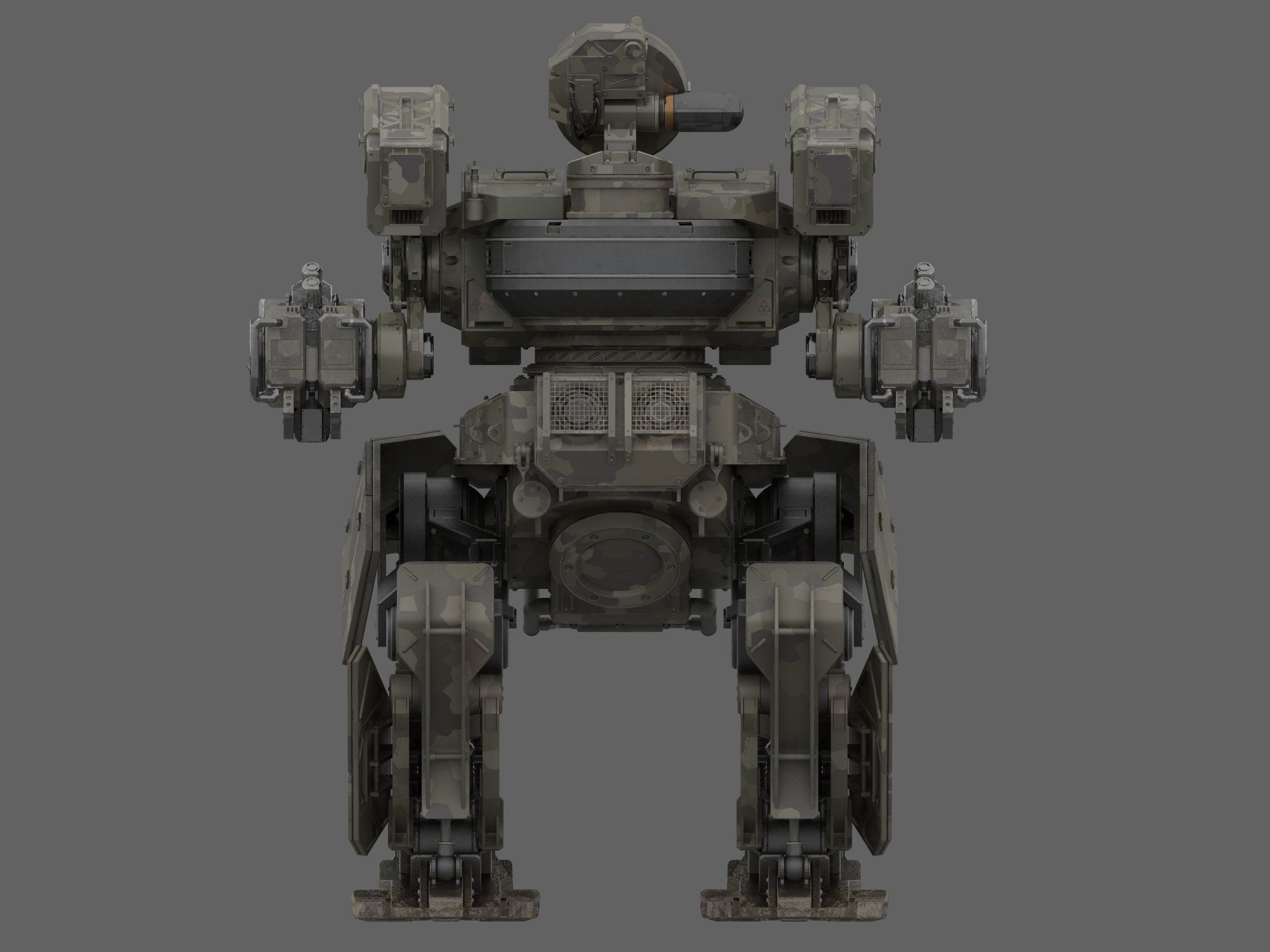 Mech-Tank 2 armored robot 3D model_12