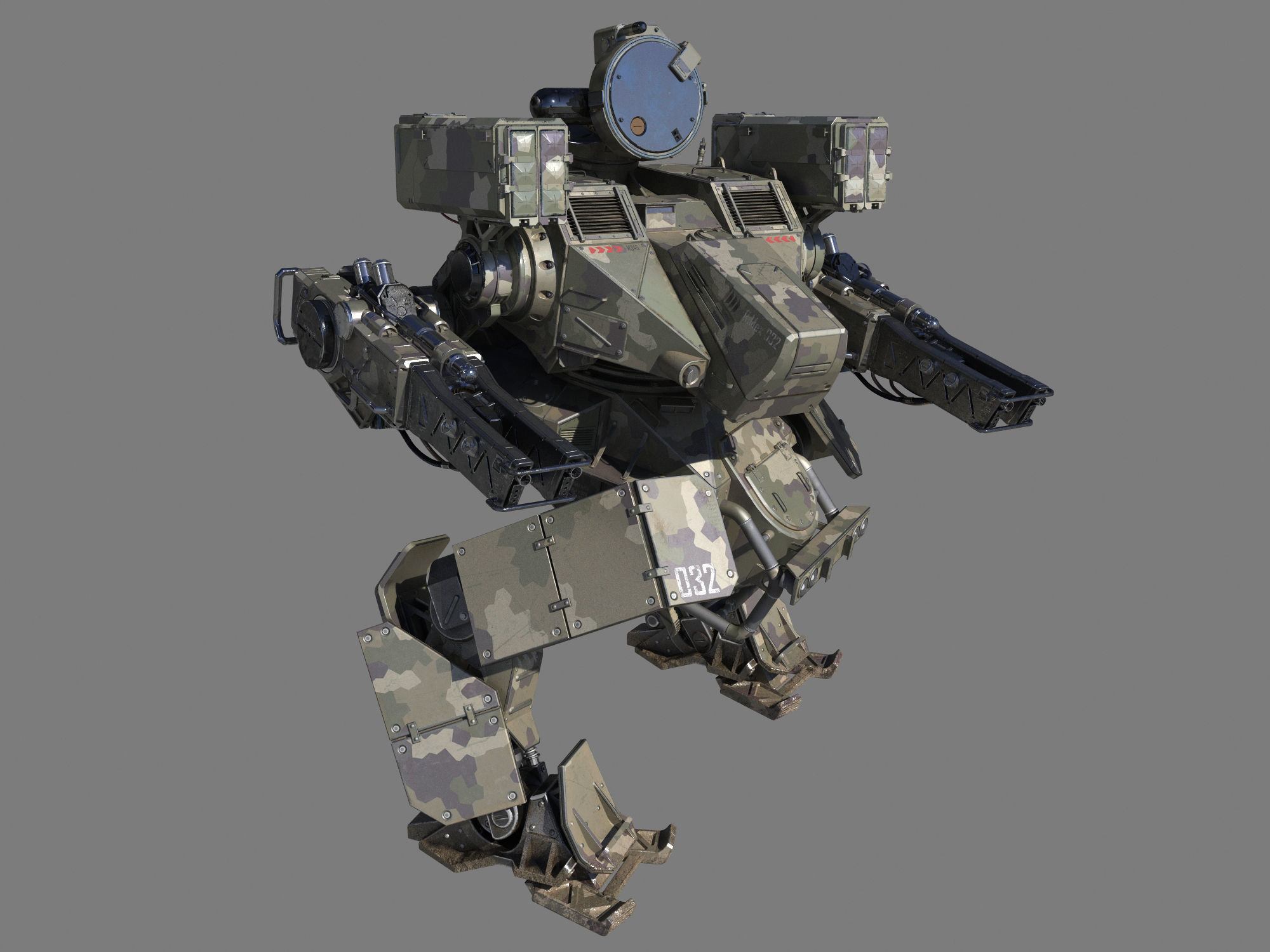 Mech-Tank 2 armored robot 3D model_1