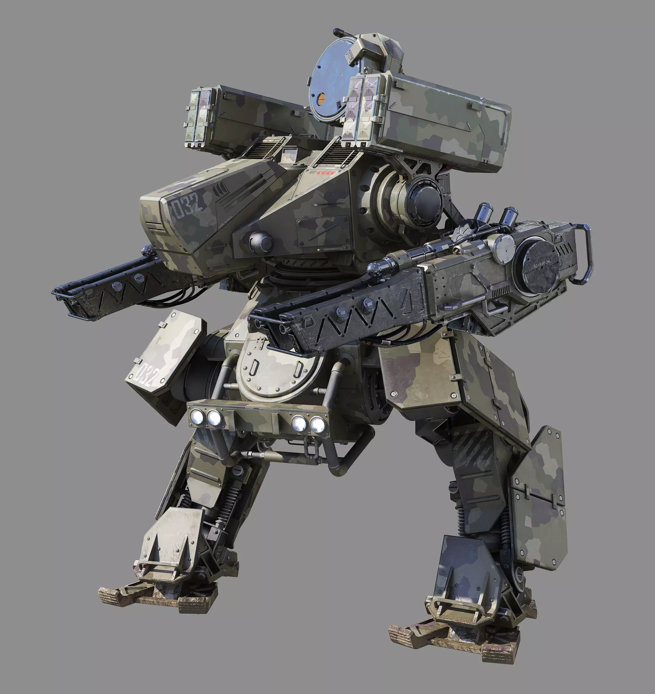 Mech-Tank 2 armored robot 3D model_0