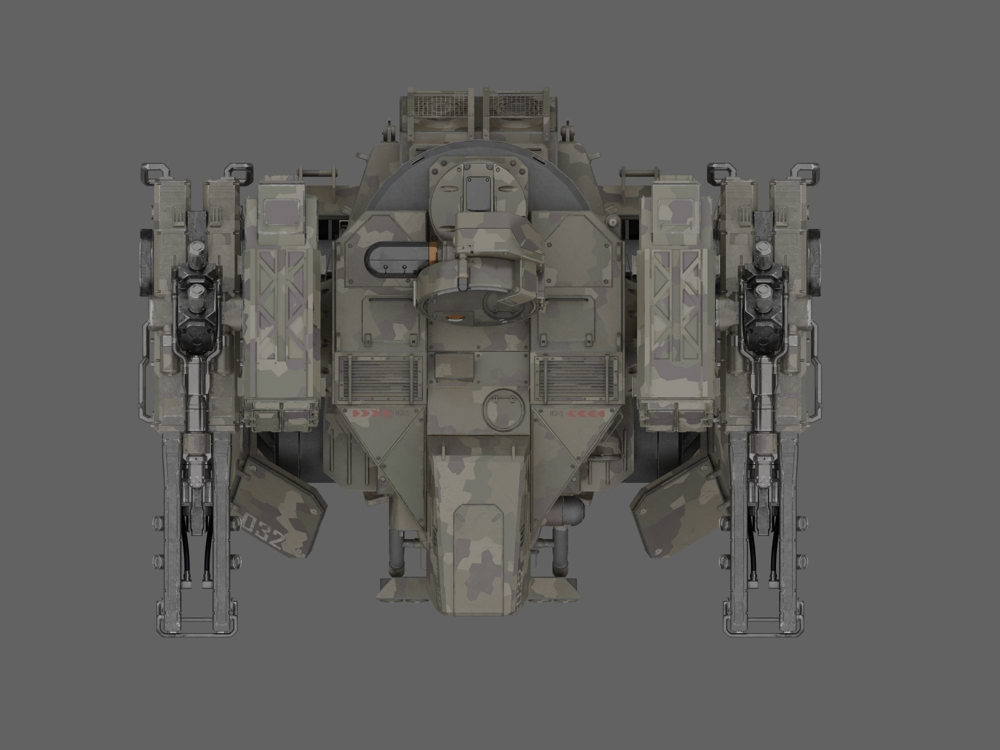 Mech-Tank 2 armored robot 3D model_13