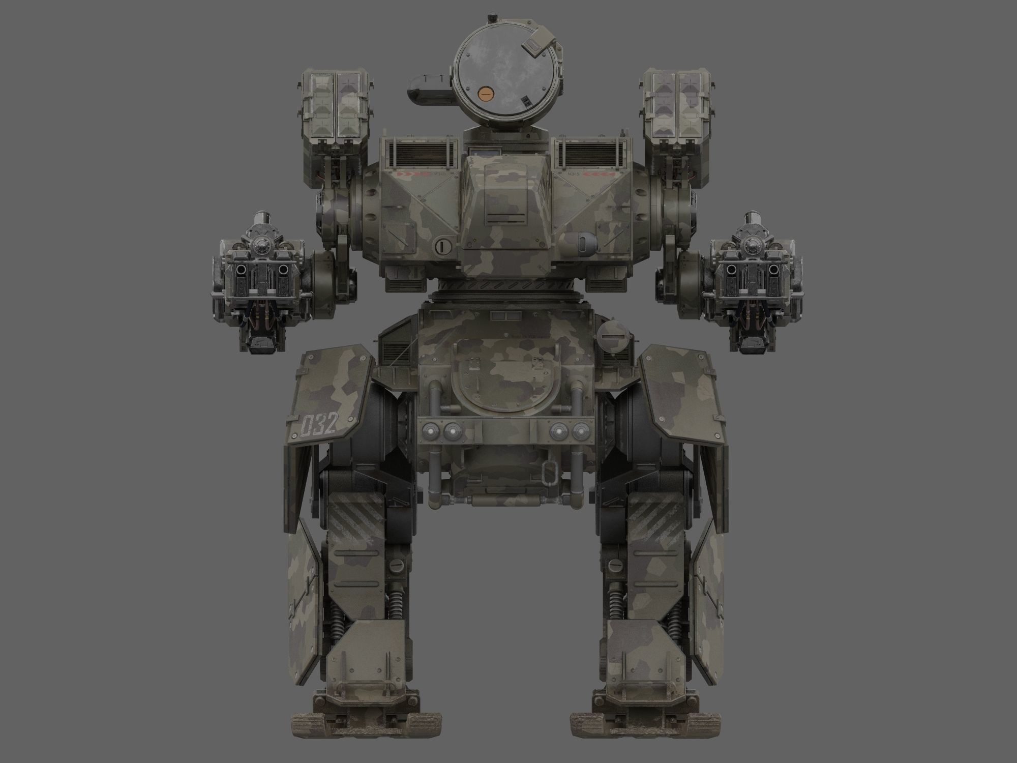 Mech-Tank 2 armored robot 3D model_11