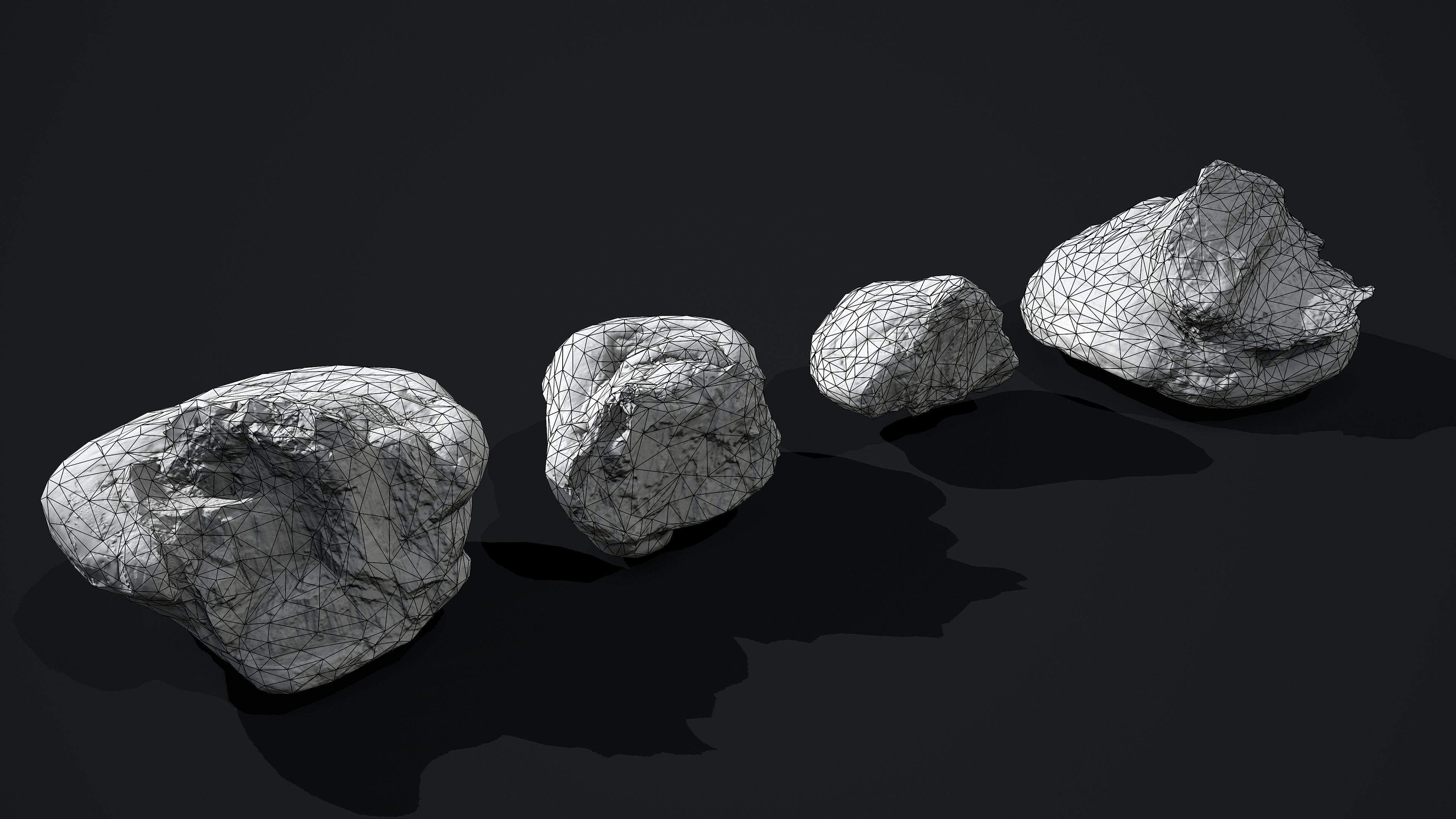 Wood Mushrooms on a Trees - Tinder Polypore Fungus Low-poly 3D model_9