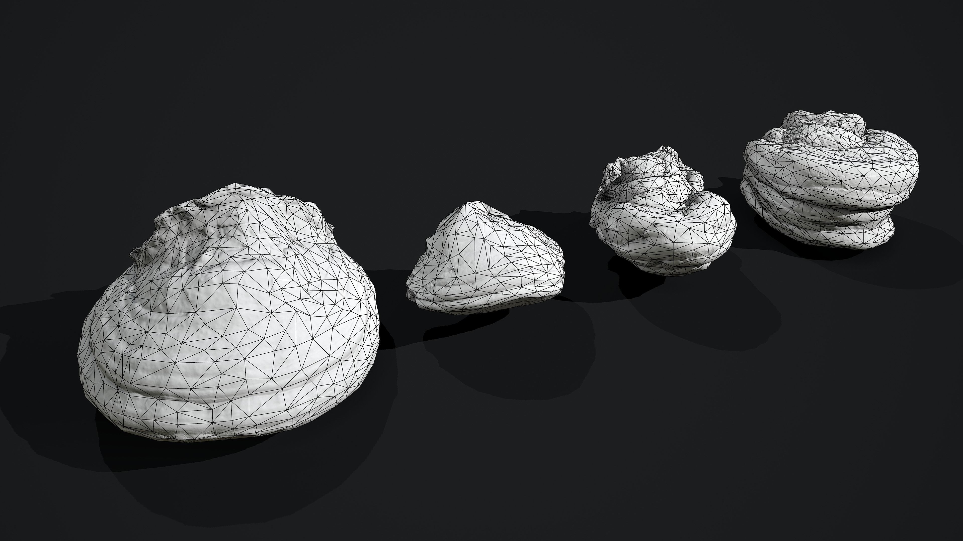 Wood Mushrooms on a Trees - Tinder Polypore Fungus Low-poly 3D model_8