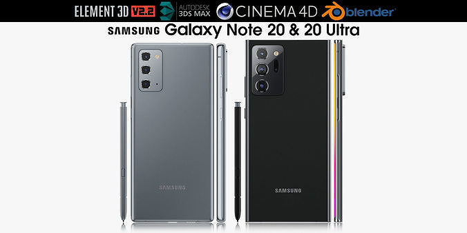 Samsung Galaxy Note 20 and 20 Ultra 3D model