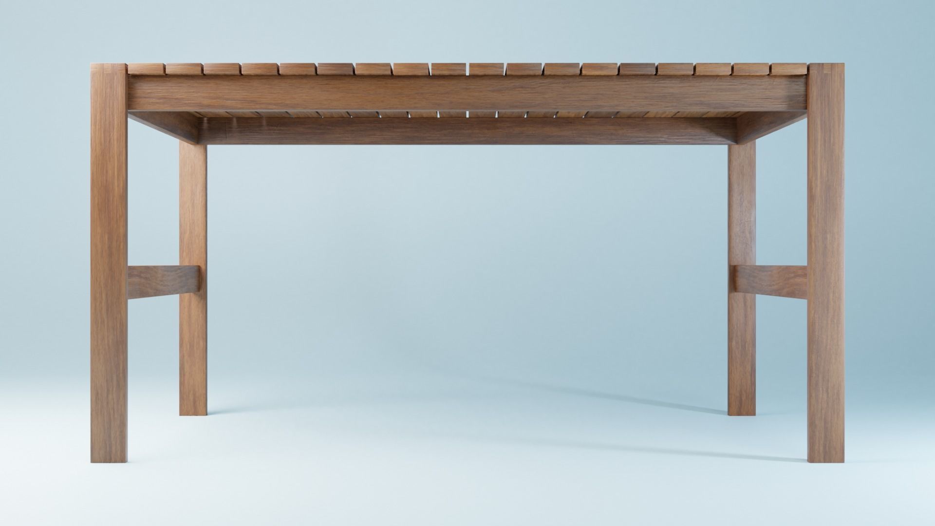 BK set wooden swing chair with canopy Low-poly 3D model_29