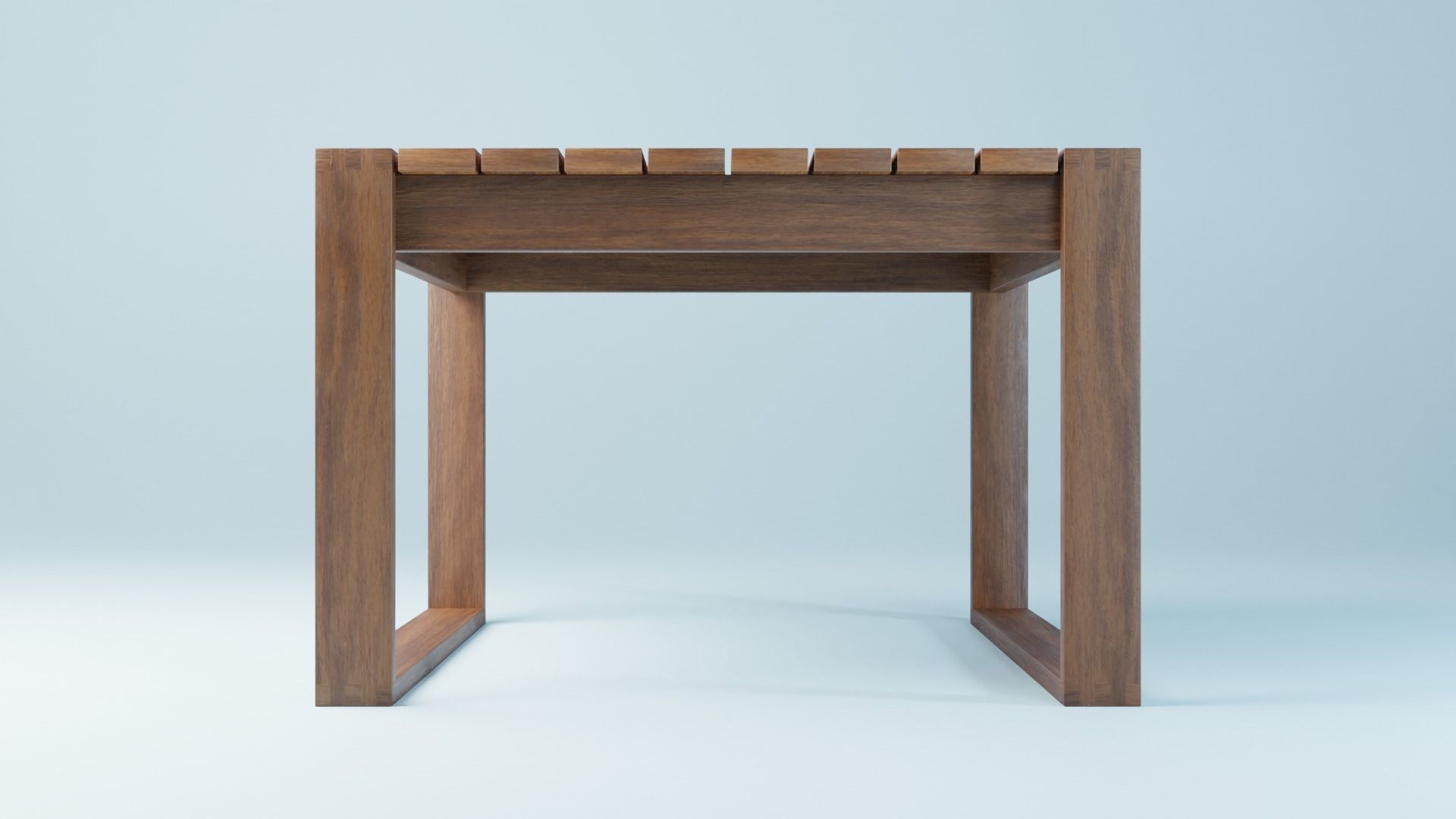 BK set wooden swing chair with canopy Low-poly 3D model_33