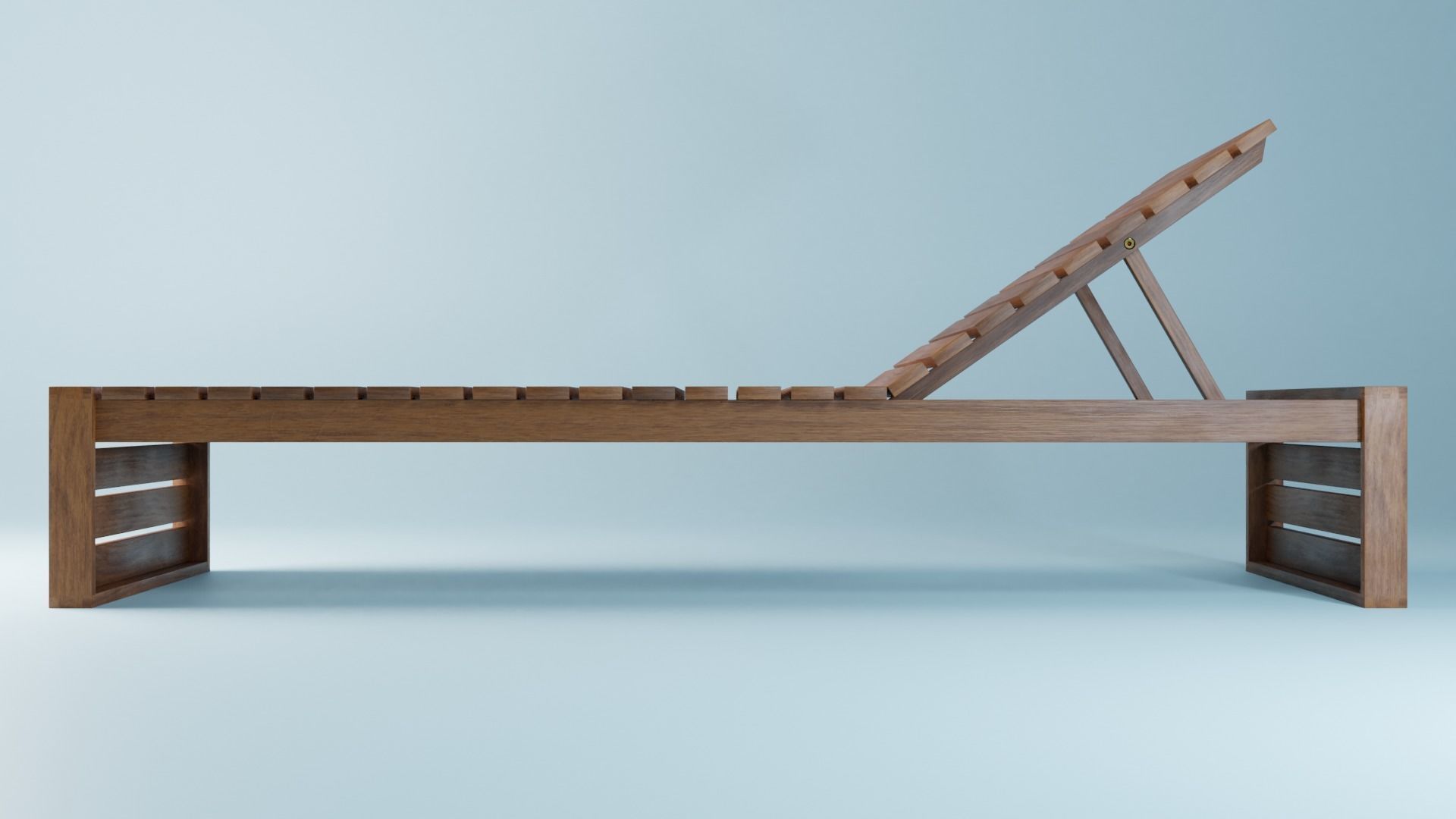 BK set wooden swing chair with canopy Low-poly 3D model_25