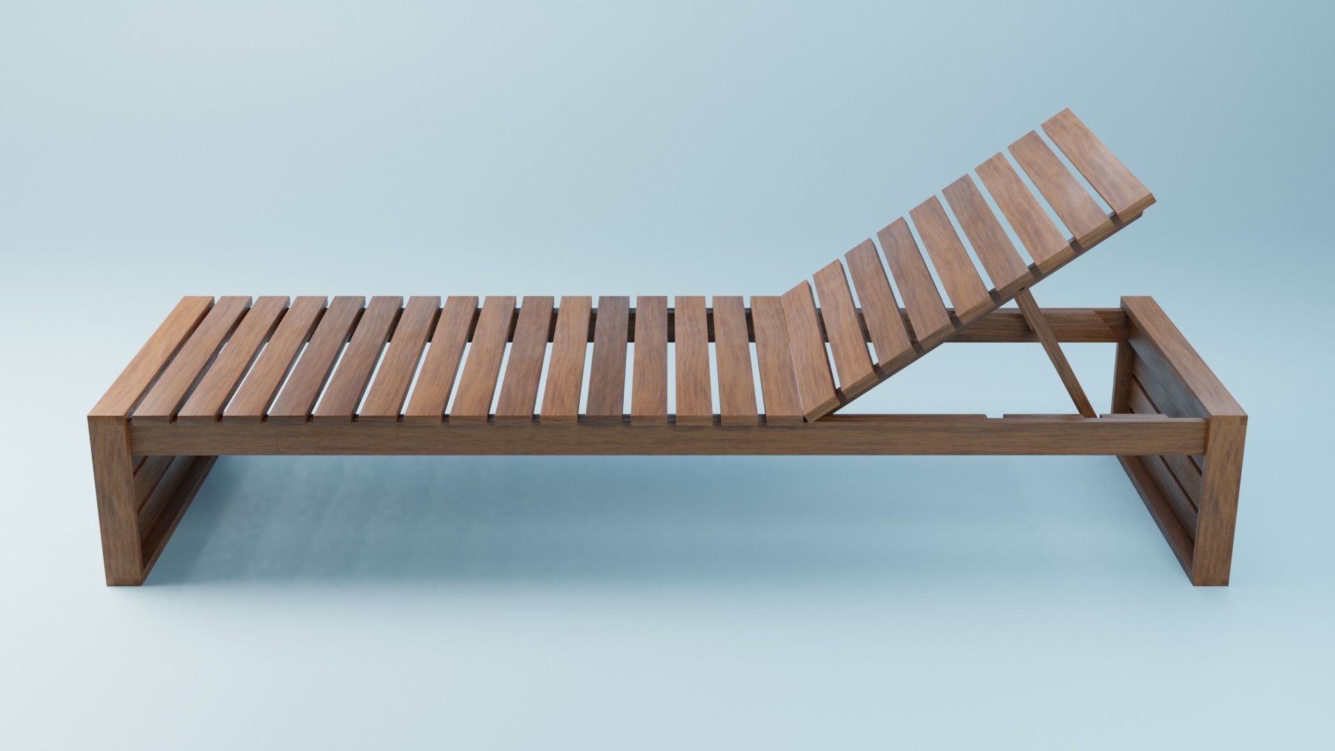 BK set wooden swing chair with canopy Low-poly 3D model_24