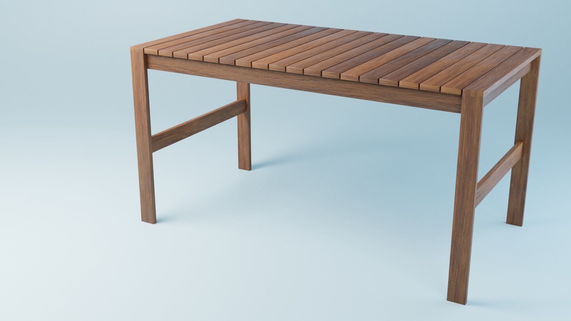 BK set wooden swing chair with canopy Low-poly 3D model_28