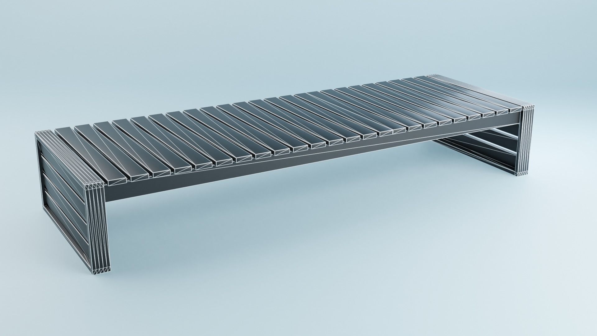 BK set wooden swing chair with canopy Low-poly 3D model_22