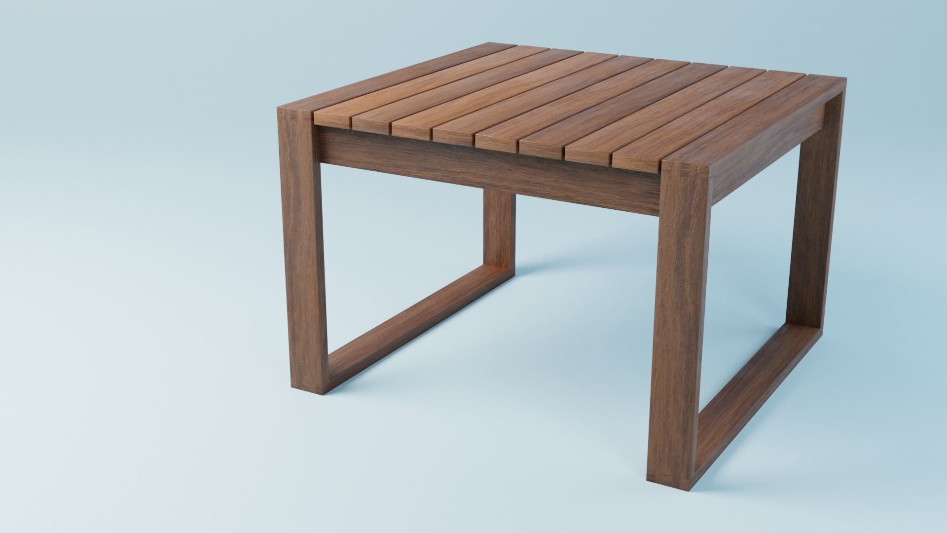 BK set wooden swing chair with canopy Low-poly 3D model_32