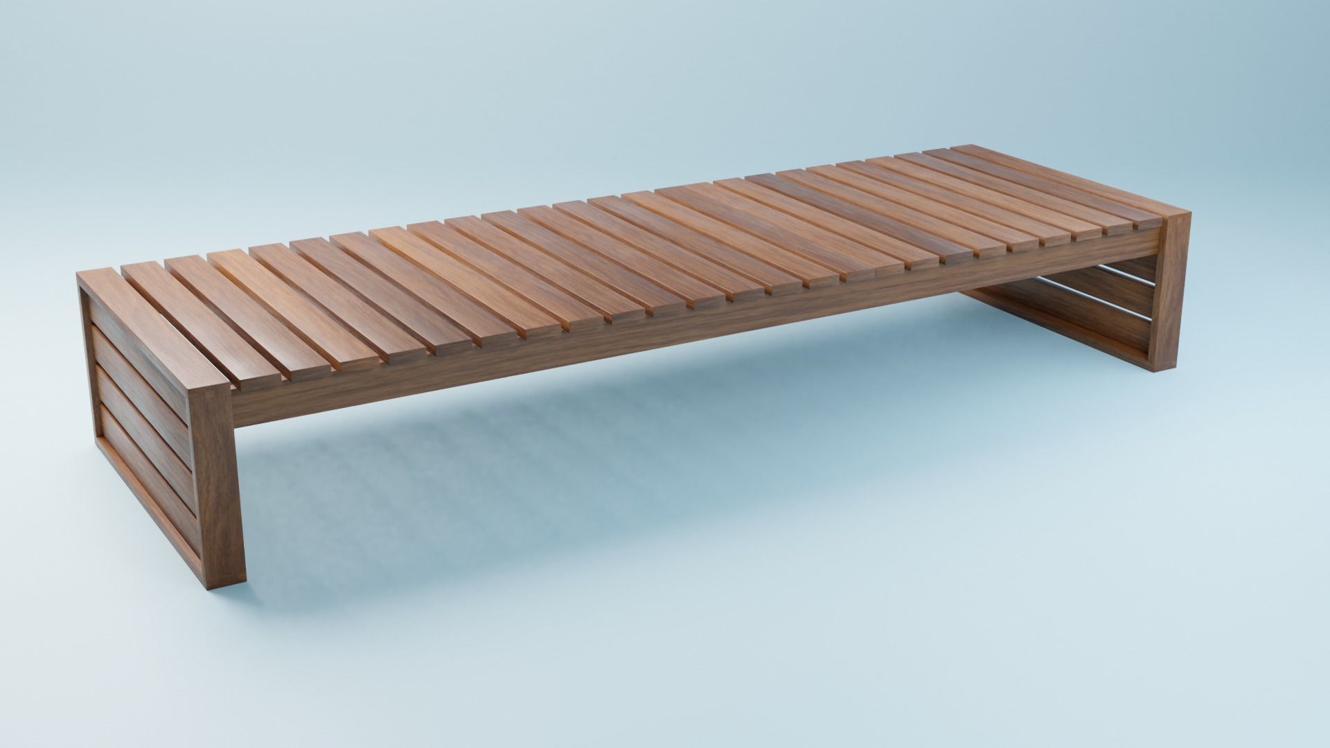 BK set wooden swing chair with canopy Low-poly 3D model_20