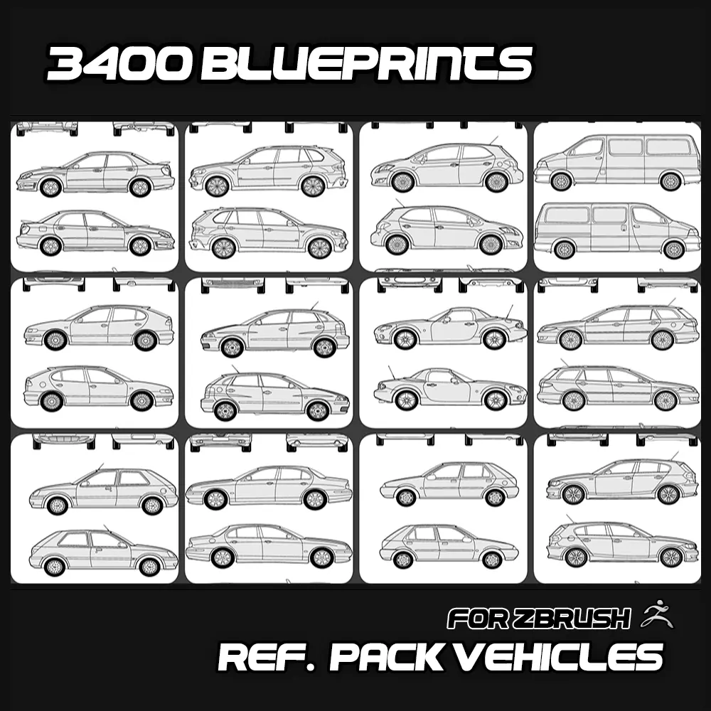 3400 BLUEPRINTS VEHICLES 3D model_0