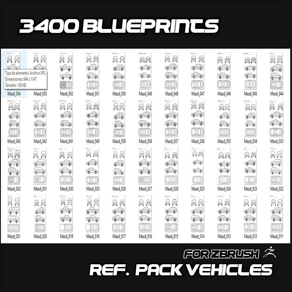 3400 BLUEPRINTS VEHICLES 3D model_1