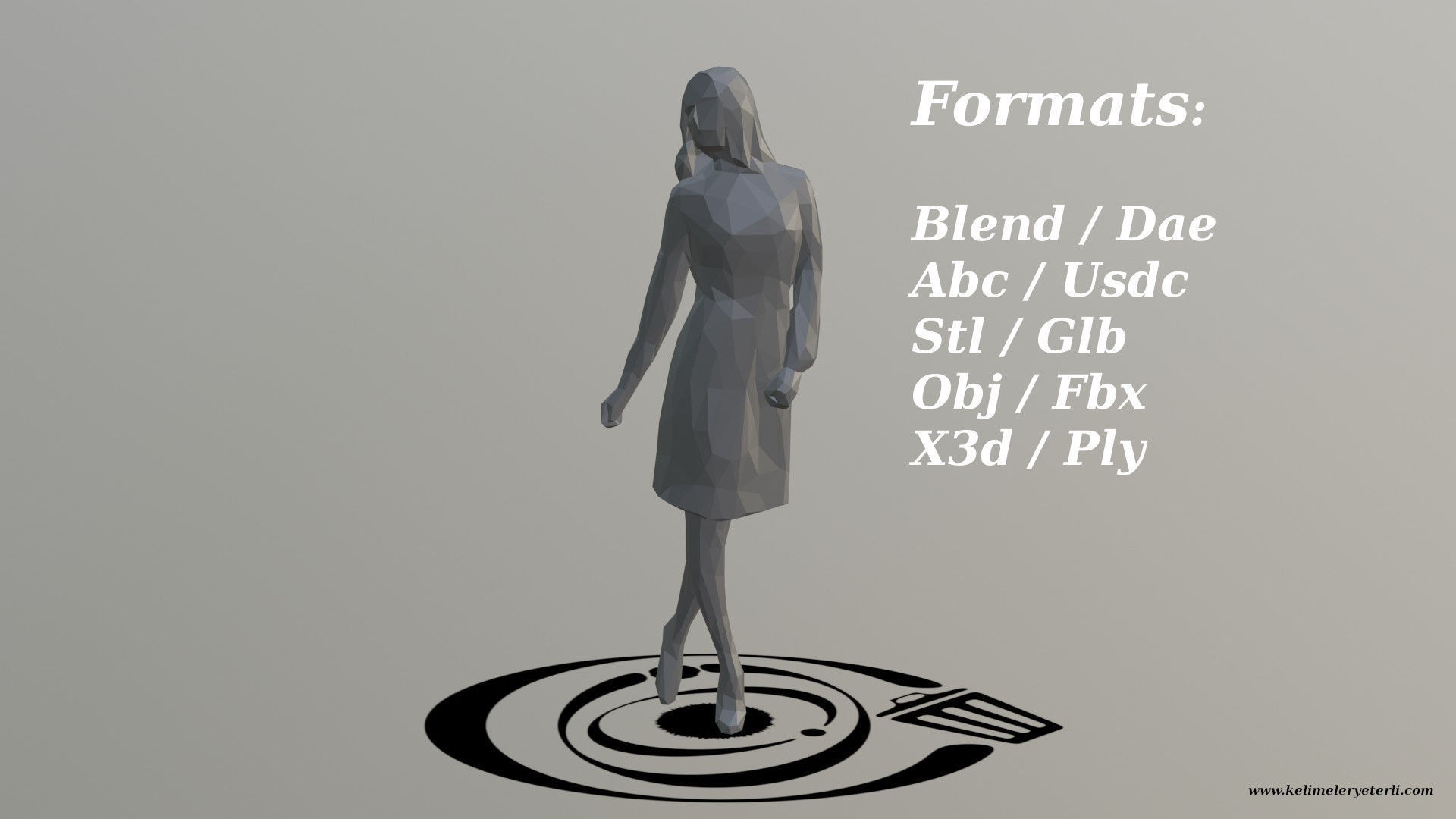 Human 011 LP R Low-poly 3D model_4